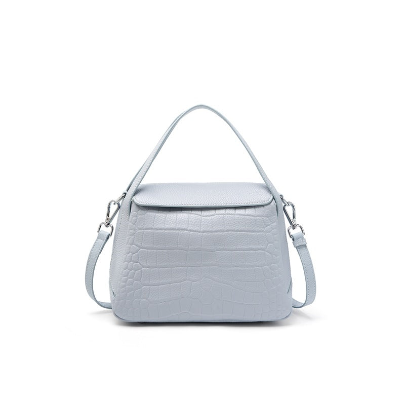 Damen handgefertigte Lederhandtasche mit Krokodilprägung Nord Taschen