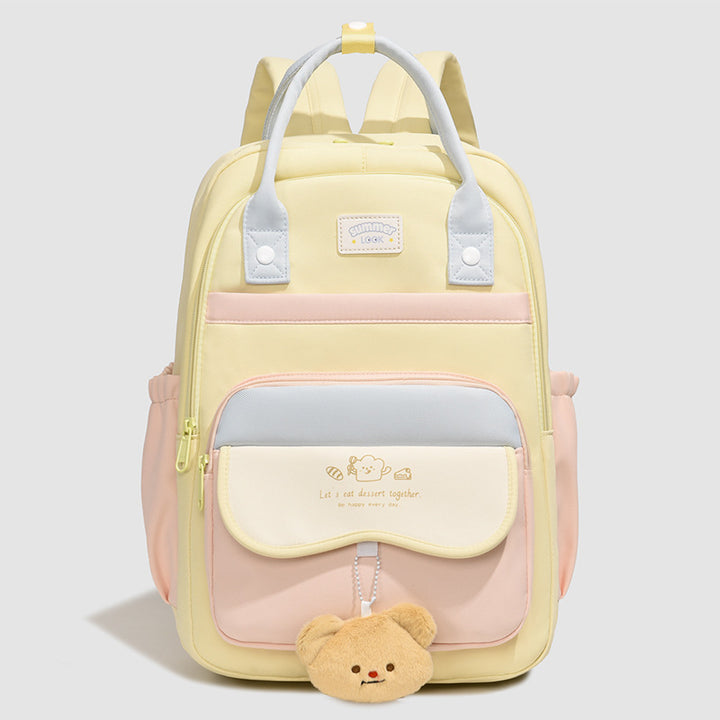 Damen Rucksack mit multifunktionalem Fächerdesign und verspieltem Plüschanhänger Nord Taschen