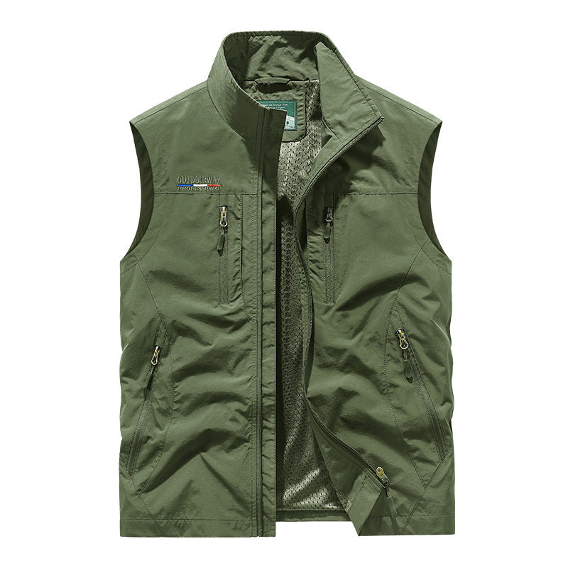Herren  leichte Outdoor Weste mit vielen Reißverschlusstaschen Nord Taschen