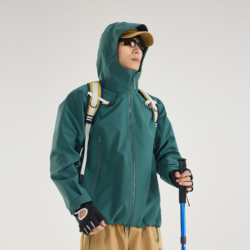 Damen Leichte technische Regenjacke im Oversize-Utility-Schnitt mit verstellbarer Kapuze Nord Taschen