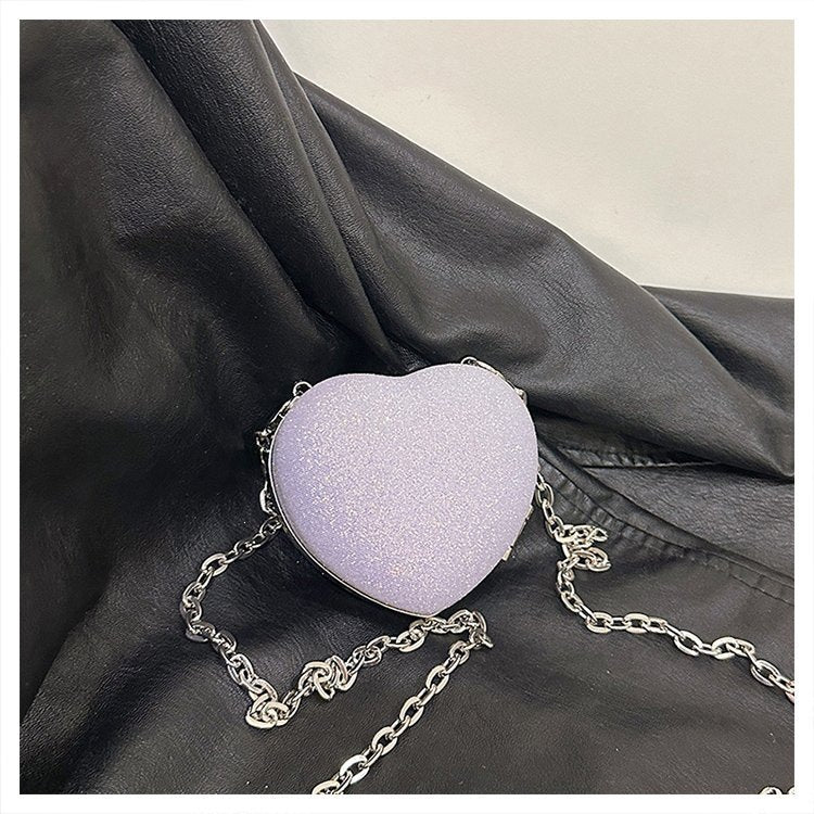 Damen Clutch im Herzen-Design mit eleganter Glitzer-Oberfläche Nord Taschen