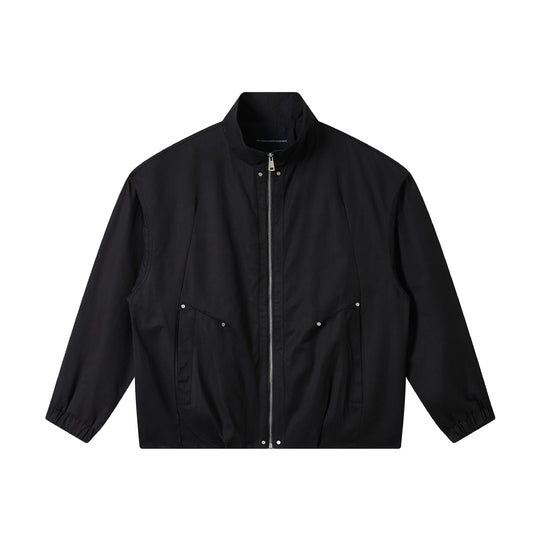 Herren Kurz geschnittener Utility-Blouson mit hohem Funnelkragen und Pattentaschen Nord Taschen