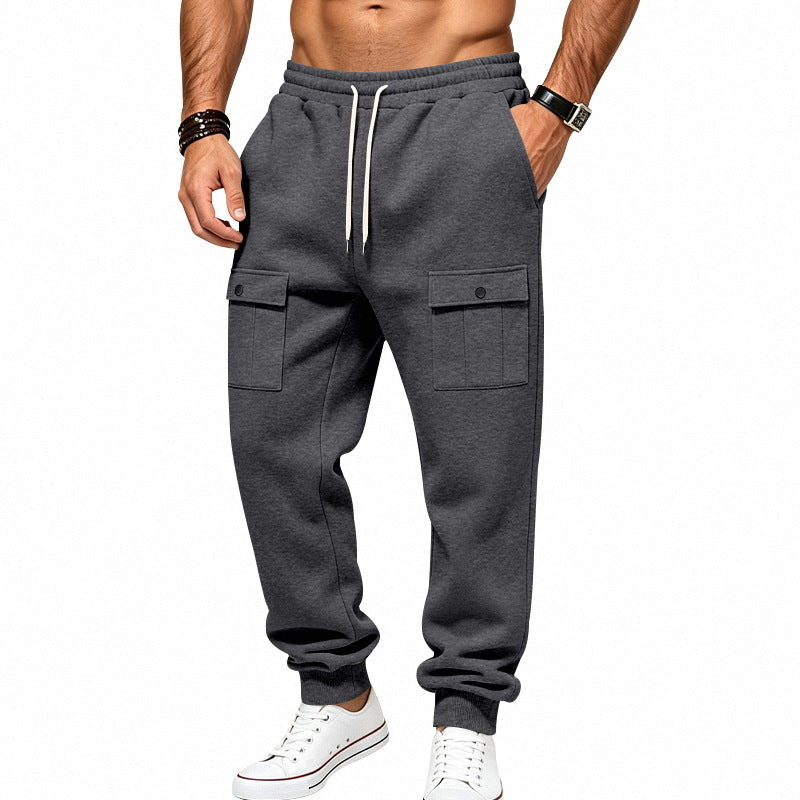 Herren Cargo-Jogginghose mit Bündchen, Tunnelzug und aufgesetzten Klappentaschen Nord Taschen