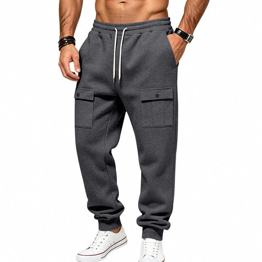 Herren Cargo-Jogginghose mit Bündchen, Tunnelzug und aufgesetzten Klappentaschen Nord Taschen