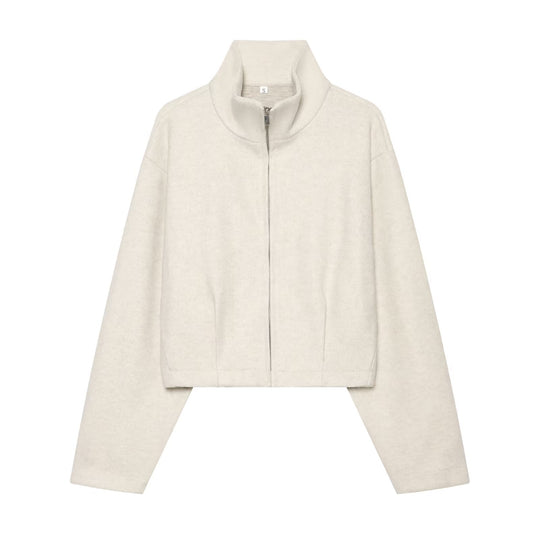 Damen Lässiges Lounge-Set mit Stehkragen-Zipjacke und weitem Sweatpants Nord Taschen