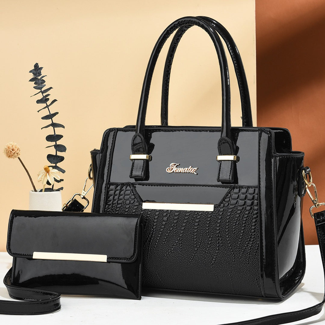 Damen modische Handtasche mit strukturiertem Gewebe und abnehmbarer Clutch Nord Taschen