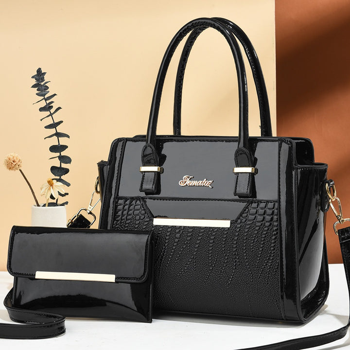 Damen modische Handtasche mit strukturiertem Gewebe und abnehmbarer Clutch Nord Taschen