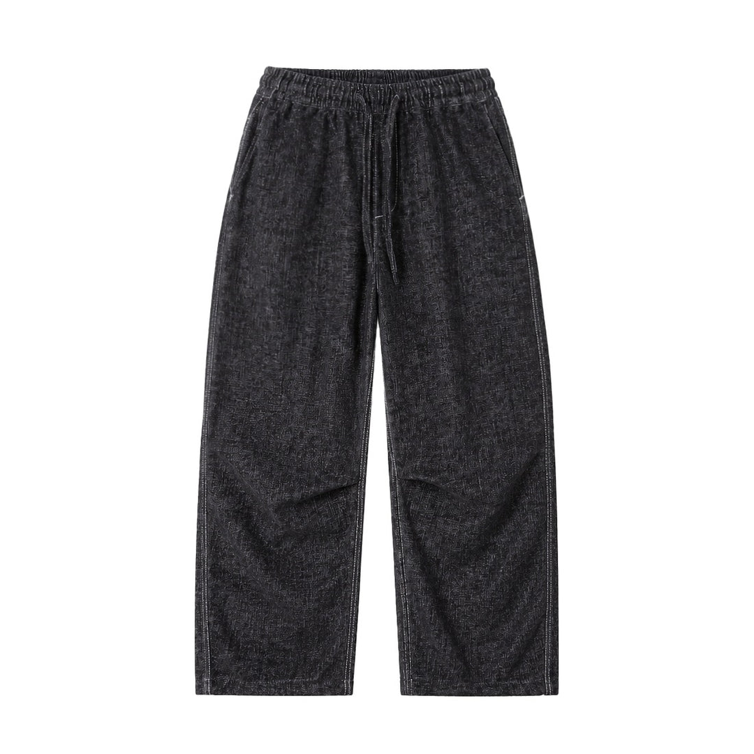 Damen Locker geschnittene Cropped-Hose mit hohem elastischem Bund und Kordelzug aus strukturierter Leinenmischung Nord Taschen