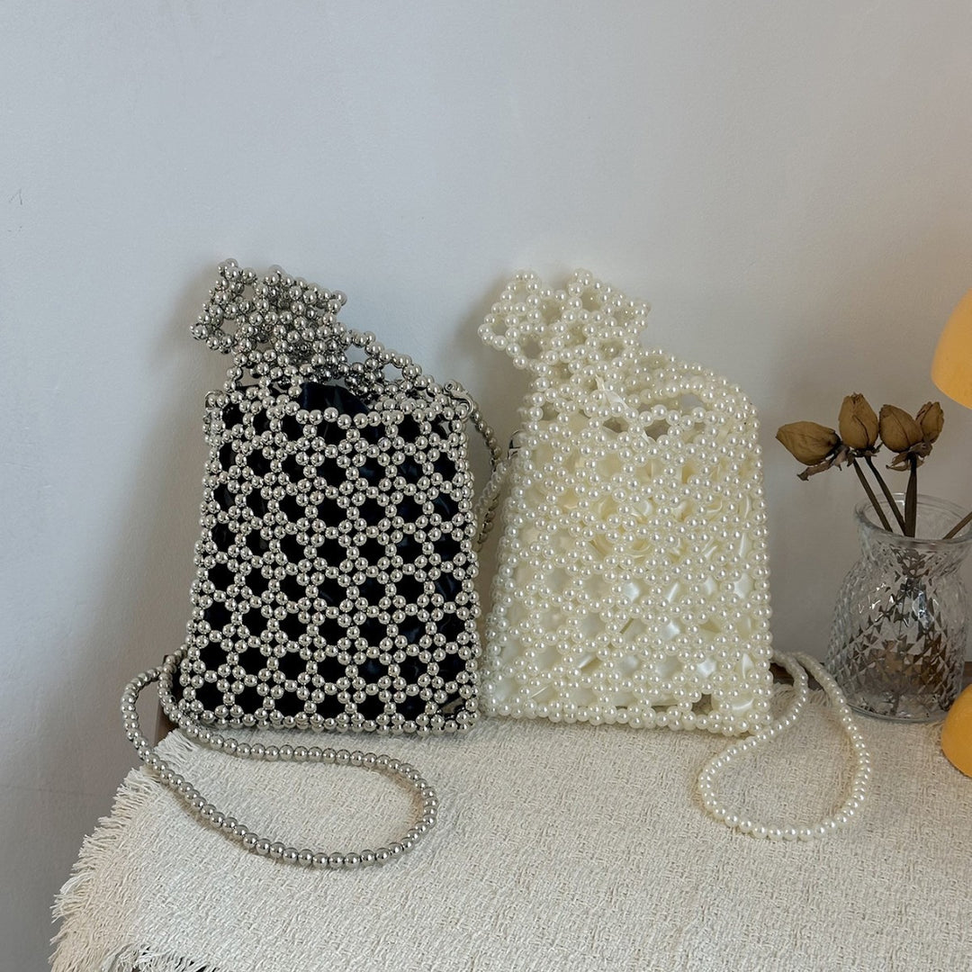 Damen Glitzernde Clutch Tasche mit einzigartigem Perlenmuster Nord Taschen