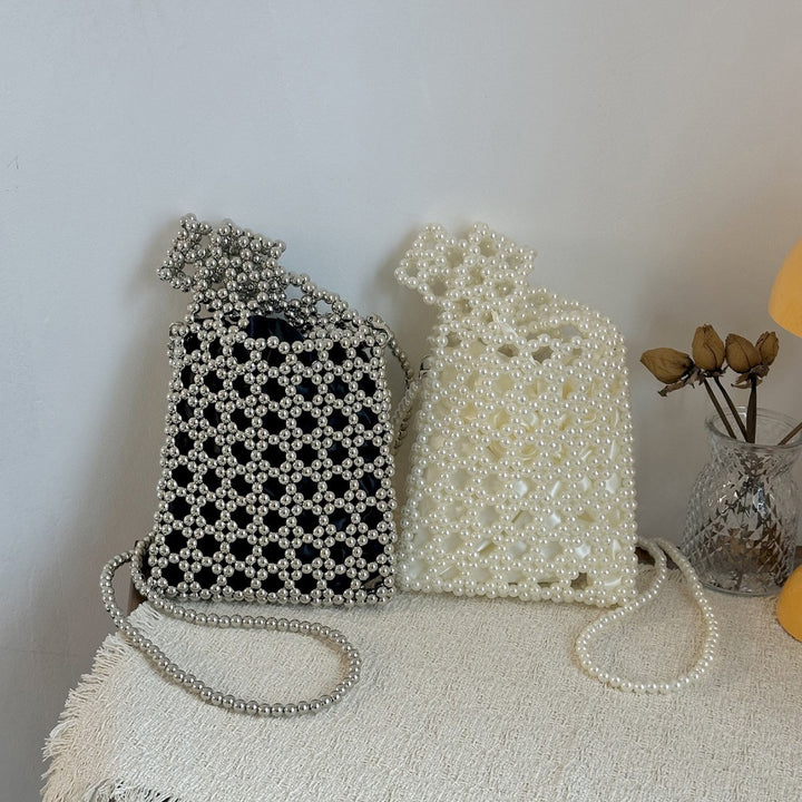 Damen Glitzernde Clutch Tasche mit einzigartigem Perlenmuster Nord Taschen