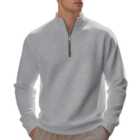 Herren sportlicher Sweatshirt mit modernem Stehkragen und Reißverschluss - Arvani