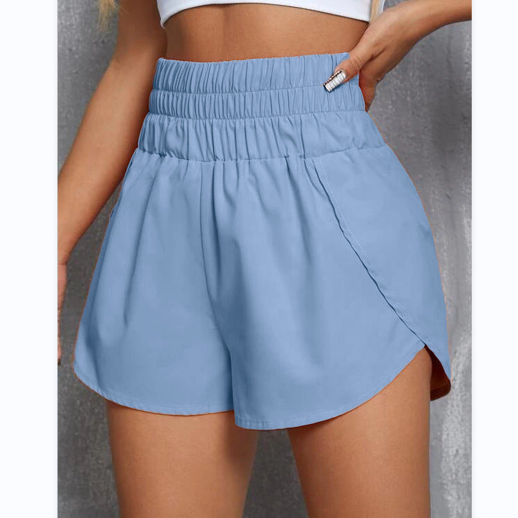 Elastische Shorts mit hoher Taille