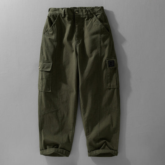 Herren Utility-Cargo-Hose aus Baumwoll-Twill mit aufgesetzten Beintaschen und relaxed Tapered Fit Nord Taschen