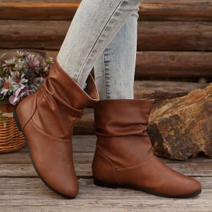 Damen modische Stiefeletten mit elegantem Rüschendesign und weichem Obermaterial