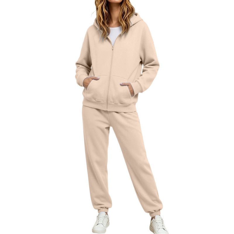 Damen Komfortabler Kapuzenpullover und Jogginghose Set Nord Taschen