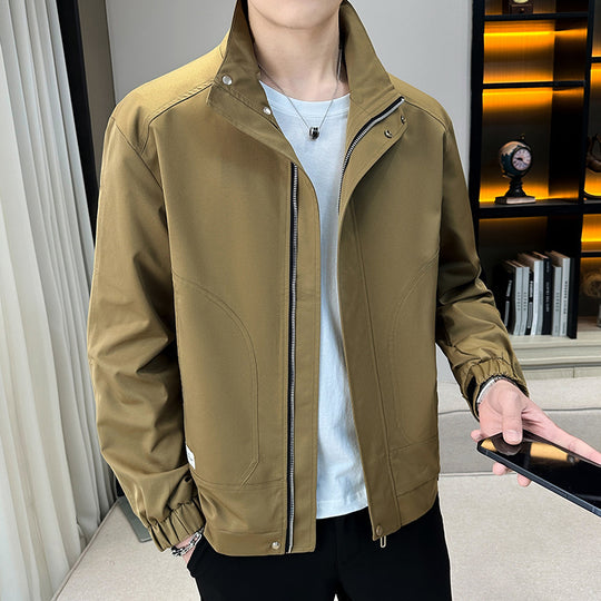 Herren Leichter Utility-Canvas-Blouson mit Stehkragen und elastischen Bündchen Nord Taschen