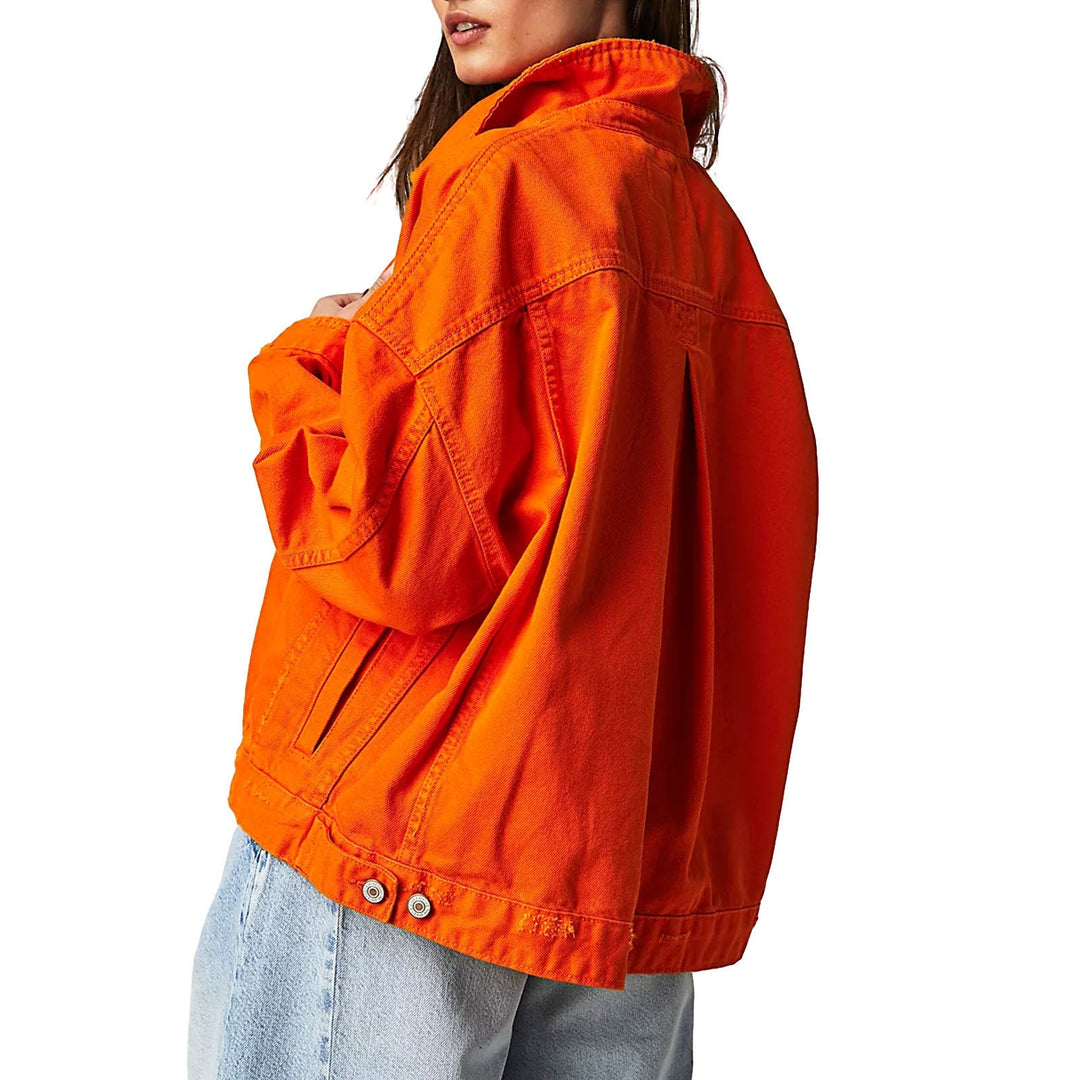 Damen lässige Jeansjacke im Oversized-Stil mit dekorativen Fransen Avellé