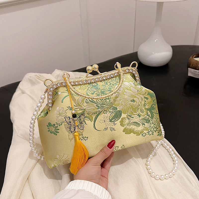 Damen elegante Clutch mit floralen Motiven Nord Taschen
