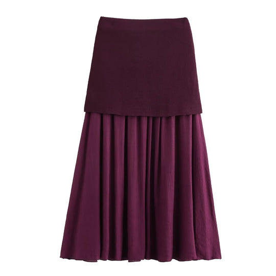 Damen Zweilagiger Chiffon-Maxirock mit glattem Hüftbesatz und A‑Linien‑Fall Nord Taschen
