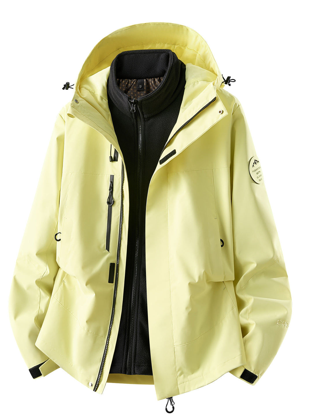 Herren wasserdichte Outdoorjacke mit abnehmbarer Fleece-Innenjacke Nord Taschen