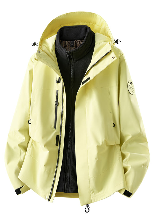 Herren wasserdichte Outdoorjacke mit abnehmbarer Fleece-Innenjacke Nord Taschen