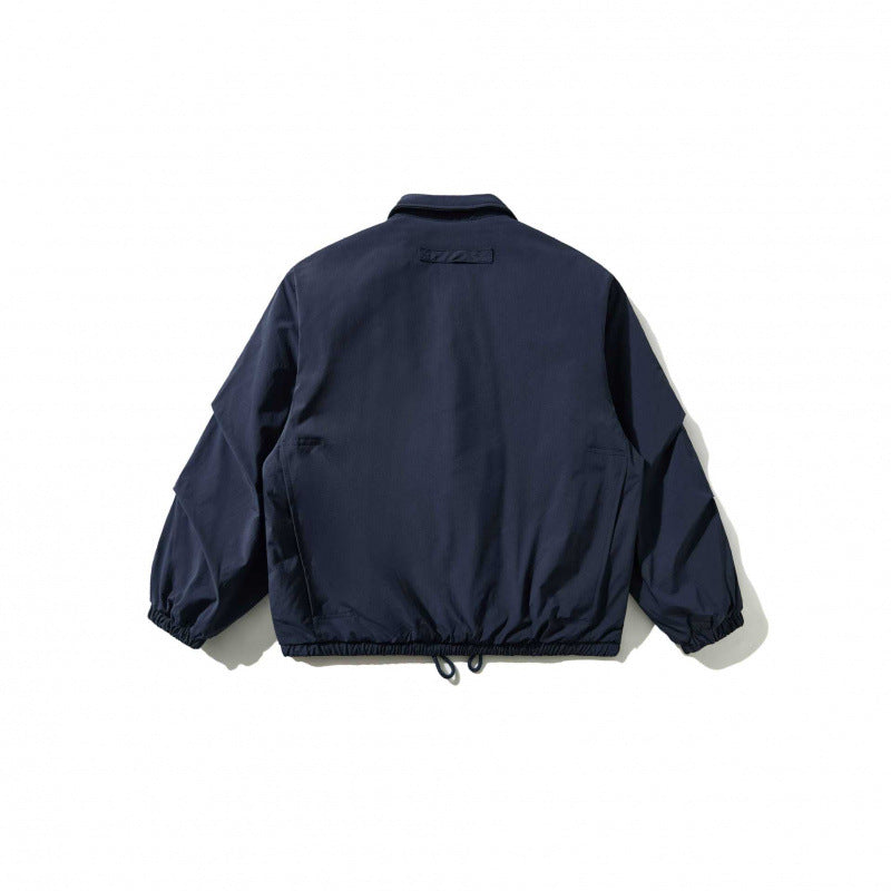 Herren Kurzblouson im Worker-Look mit Hemdkragen, Druckknopfverschluss und Kordelbund Nord Taschen