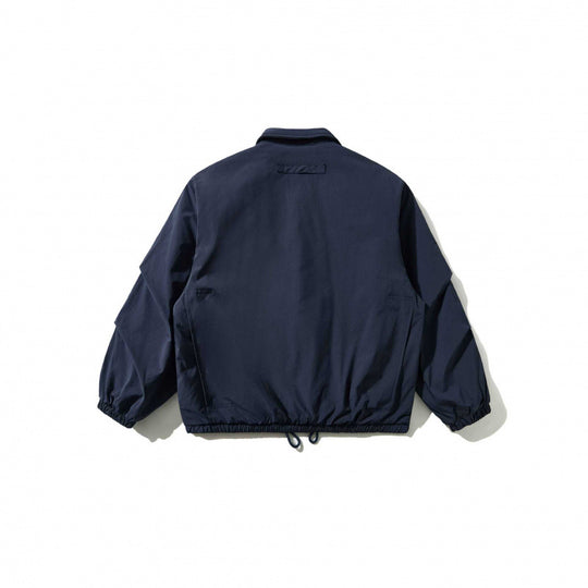 Herren Kurzblouson im Worker-Look mit Hemdkragen, Druckknopfverschluss und Kordelbund Nord Taschen