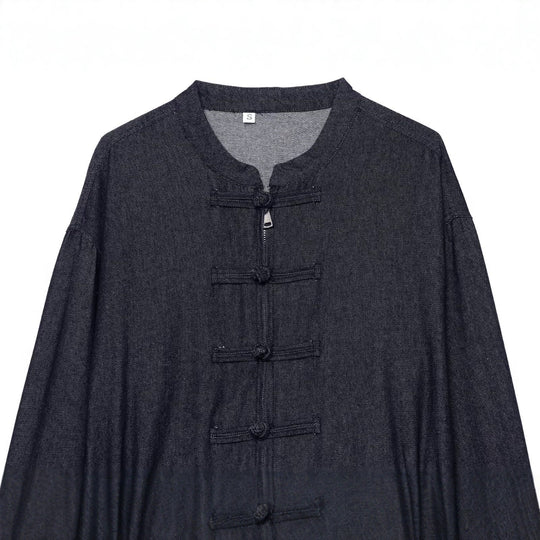 Damen Kurzer Blouson im China‑Stil mit Stehkragen und Zierknoten Nord Taschen
