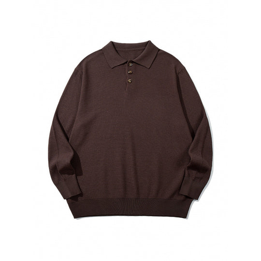Unisex Boxy-Feinstrick-Poloshirt mit Henley-Knopfleiste, Rippbündchen und Raglanärmeln Nord Taschen