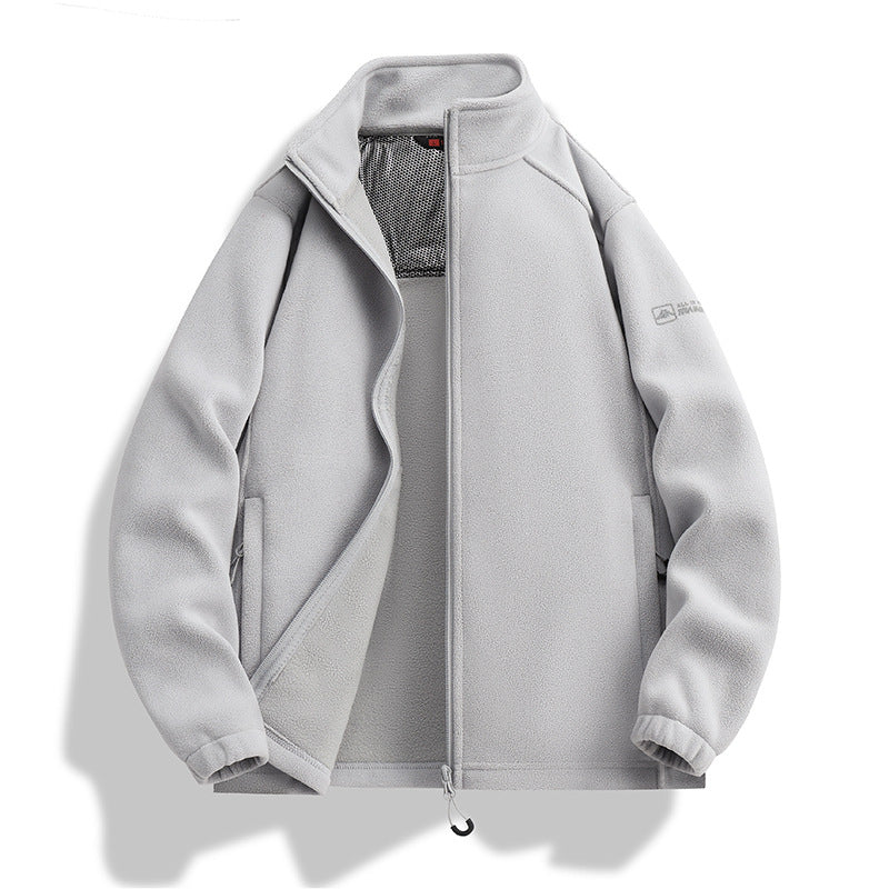 Herren Fleecejacke mit Stehkragen, Windabweisender Microfleece und Reißverschlusstaschen Nord Taschen