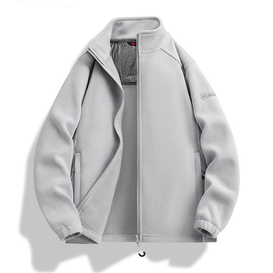 Herren Fleecejacke mit Stehkragen, Windabweisender Microfleece und Reißverschlusstaschen Nord Taschen