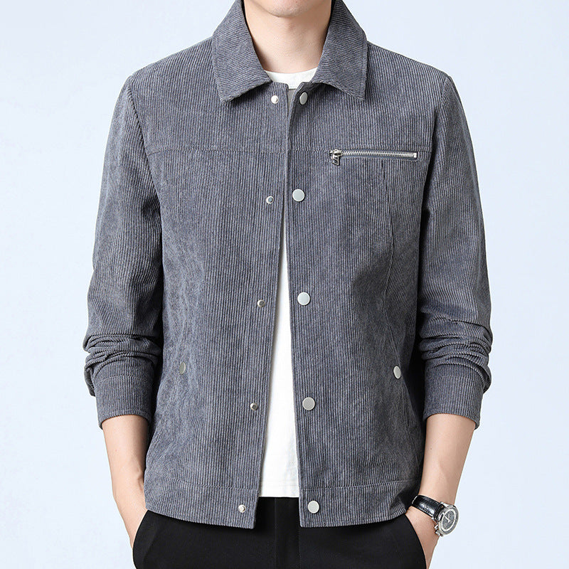 Herren Cord‑Overshirt aus Breitcord mit Druckknopf‑Front und Zipper‑Brusttasche Nord Taschen