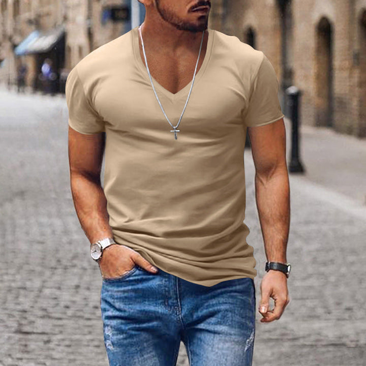Herren lässiges V-Ausschnitt T-Shirt