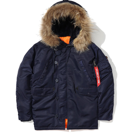 Herren Expedition-Parka mit abnehmbarer Kunstfellkapuze, thermischer Wattierung und Ärmel-Organizer Nord Taschen