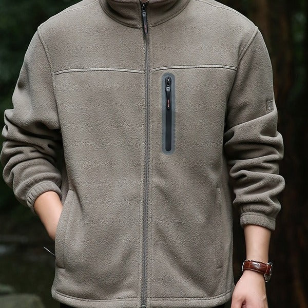 Herren Atmungsaktive Microfleecejacke mit wasserabweisender Brustreißverschluss-Leiste und Stehkragen Nord Taschen