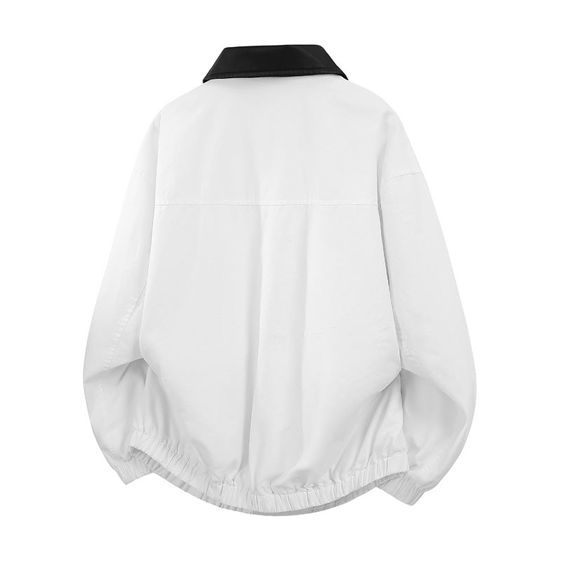 Herren Oversize Coach-Jacke mit glänzendem Kragen, verdeckter Druckknopfleiste und elastischem Saum Nord Taschen