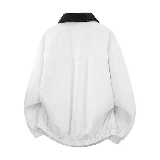 Herren Oversize Coach-Jacke mit glänzendem Kragen, verdeckter Druckknopfleiste und elastischem Saum Nord Taschen