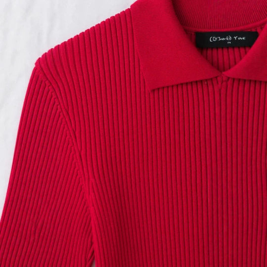 Damen Feinstrick-Poloshirt-Cardigan mit kurzem Arm und durchgehendem Reißverschluss Nord Taschen