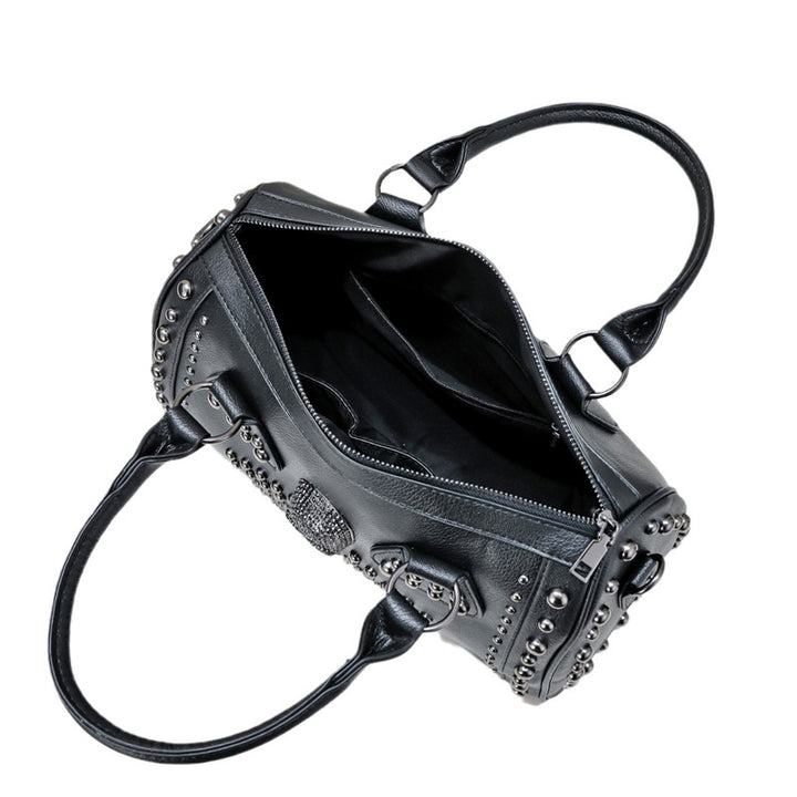 Damen Hobo-Tasche mit modischem Totenkopf-Design und eleganten Nieten Nord Taschen