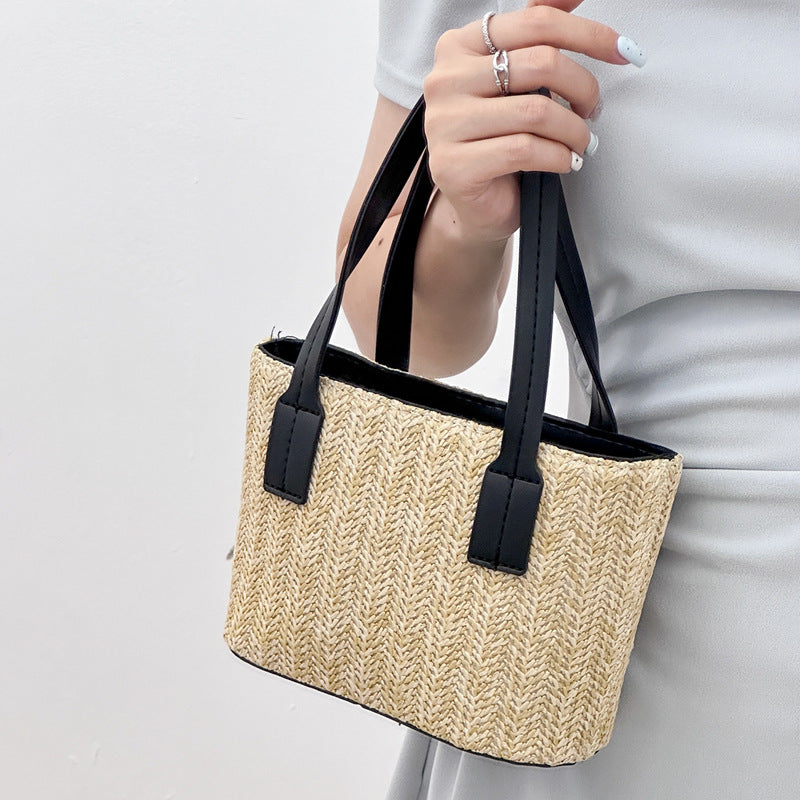 Damen Tasche aus geflochtenem Material mit verstellbarem Zugverschluss Nord Taschen