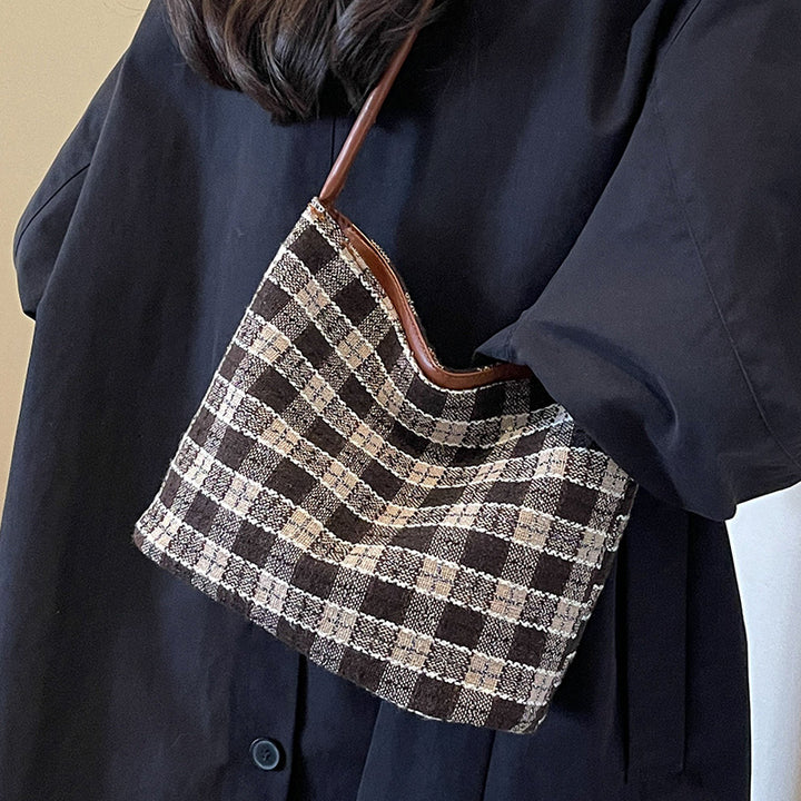 Damen lässige Umhängetasche mit modernem Karomuster Nord Taschen