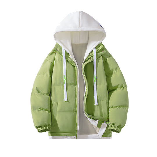 Damen Zweilagige gesteppte Kapuzenjacke mit kontrastfarbener Kapuze, Kordelzug und elastischen Bündchen Nord Taschen