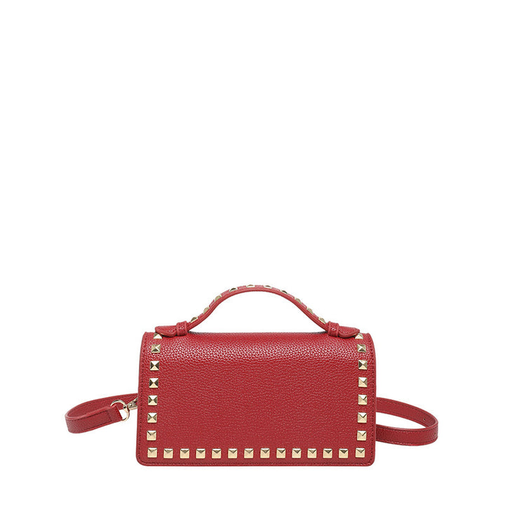 Damen Mini-Handtasche mit glitzerndem Obermaterial und goldenen Nieten Nord Taschen