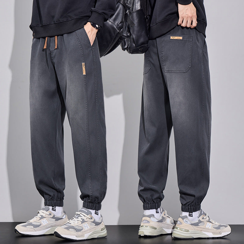 Herren Relaxed-Fit Jogginghose im Denim‑Look mit elastischem Bund, Tunnelzug und geripptem Beinabschluss Nord Taschen