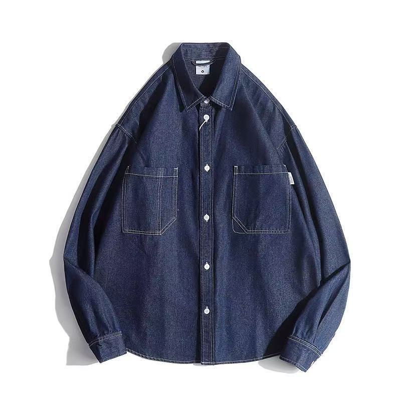 Unisex Boxy-Denim-Overshirt mit aufgesetzten Brusttaschen und gerundetem Saum Nord Taschen