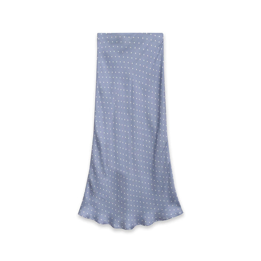 Damen Midi-Rock aus Satin im A-Linien-Schnitt mit hoher Taille und Polka-Dot-Print Nord Taschen
