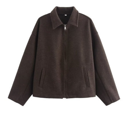 Damen 3100+ lässige kurze Fleece‑Blousonjacke im Boxy‑Cut mit Reißverschluss und Umlegekragen Nord Taschen