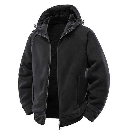 Herren Teddygefütterte Fleece‑Kapuzenjacke mit Thermofutter, durchgehendem Reißverschluss & Eingrifftaschen Nord Taschen