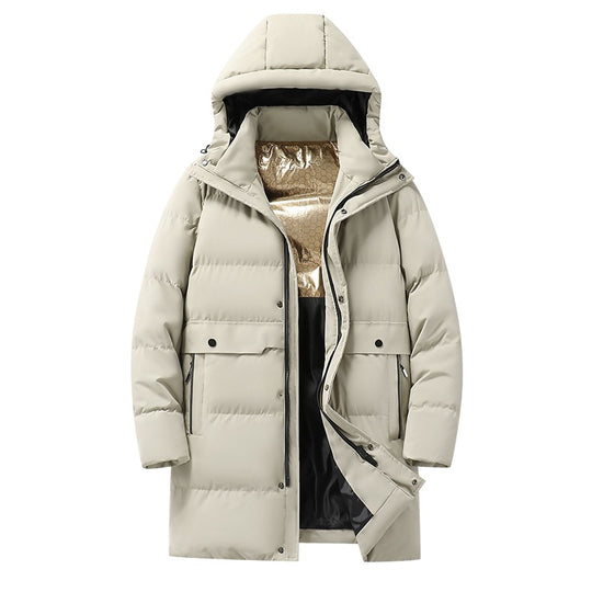 Herren langer gesteppter Winterparka mit Kapuze, wasserabweisender Außenhülle & wärmereflektierendem Innenfutter Nord Taschen