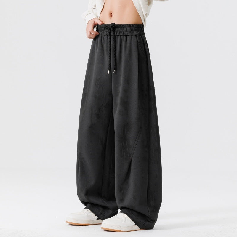 Herren Extraweite Relax-Freizeithose aus French-Terry mit Tunnelzug, Bügelfalten & Oversize-Bein Nord Taschen